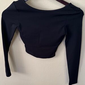 Chic Black Long Sleeve Crop Top